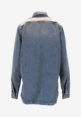 Rick Owens DRKSHDW Long-Sleeved Denim Shirt with Strap Indigo DS01E3705DWB_06