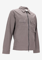Paul Smith Coated Slub Zip-Up Overshirt Gray M2R455ZP22339_76