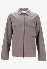 Paul Smith Coated Slub Zip-Up Overshirt Gray M2R455ZP22339_76