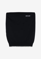 Miu Miu Logo Intarsia Wool Knit Tube Top Navy MMV288SOOO16WJ_F0008