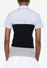 Miu Miu Logo Intarsia Wool Knit Tube Top Navy MMV288SOOO16WJ_F0008