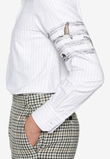 Thom Browne Geese 4-bar Pinstripe Long-Sleeved Shirt White MWL272EE1384_035
