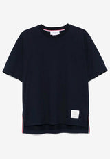 Thom Browne Signature Loopback Oversized T-shirt Navy MJS288A00042_415