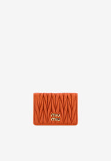 Miu Miu Logo Plaque Matelassé Leather Cardholder Orange 5MC103AFPP_F0049
