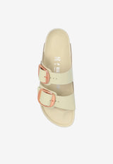 Birkenstock Arizona Lacquer Leather Slides Ecru 1027850_High-Shine Ecru