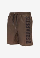Dsquared2 Logo Print Swim Shorts Green D7BM16000_307