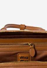 Miu Miu Large Arcadie Leather Top Handle Bag Camel 5BB148VOONACR3_F0046