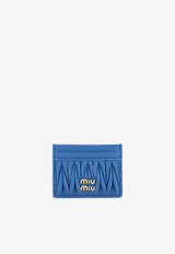 Miu Miu Matelassé Leather Logo Cardholder Blue 5MC076AFPP_F0V98