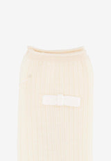 ANTIPAST Bow-Embellished Socks Ivory ANP118A_IVORY