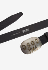 Dsquared2 Vintage Plaque Leather Belt Black BEM067101500001_M4162