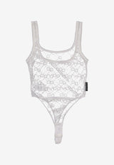 Marine Serre Mesh Flock Sleeveless Bodysuit Off-white WUW061ACJER0005_WH20
