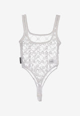 Marine Serre Mesh Flock Sleeveless Bodysuit Off-white WUW061ACJER0005_WH20