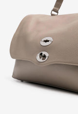 Zanellato Medium Postina Daily Grained Leather Top Handle Bag Taupe 0680100050000M_Z0160