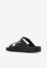 Birkenstock Florida Lacquer Leather Slides Black 1029385_BLACK