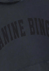Anine Bing Harvey Logo Print Washed Hoodie Black S085185_002