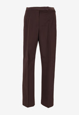 Max Mara Okra Classic Satin Pants Brown 2511131072600OKRA_036