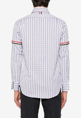 Thom Browne Gingham Check Long-Sleeved Poplin Shirt Gray MWL301OF0998_035
