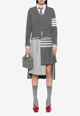 Thom Browne 4-bar Stripes Intarsia Knit Wool Cardigan Gray FKC657AY1029_035