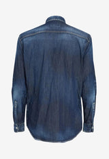 Dsquared2 Dan Long-Sleeved Denim Shirt Blue S74DM0955S30341_470