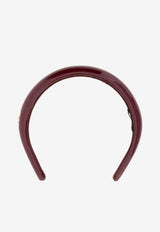 Miu Miu Logo Plaque Patent Leather Headband Crimson 5IH025069_F0D27