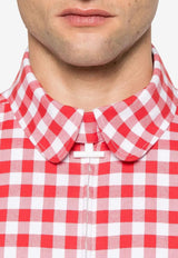 Thom Browne 4-bar Stripes Gingham Check Shirt Red MWL416AF0945_600