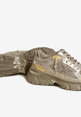 Golden Goose DB Lightstar Laminated Leather and Suede Sneakers Silver GWF00724F006475_70138