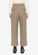 Thom Browne Gunclub Check High-Waist Cropped Pants Brown FTC499AF0961_210