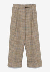 Thom Browne Gunclub Check High-Waist Cropped Pants Brown FTC499AF0961_210