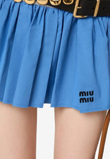 Miu Miu Two-Tone Paneled Mini Skirt Blue MG2466SOOO17HP_F03VO