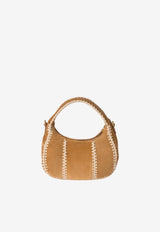 Miu Miu Wander Crochet-Trimmed Suede Shoulder Bag Camel 5BC125VOWR2IBG_F0401