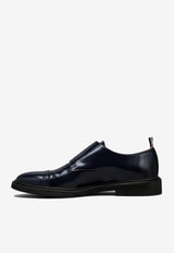 Thom Browne Polished Leather Double Monk Strap Shoes Navy MFG018CL0043_415