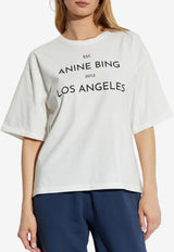 Anine Bing Rudy Logo Print T-shirt Ivory A0811037_IVY1