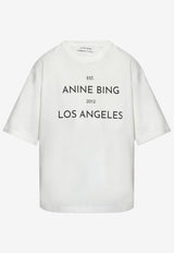 Anine Bing Rudy Logo Print T-shirt Ivory A0811037_IVY1