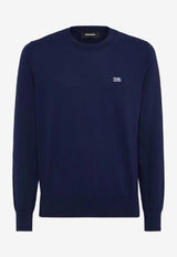 Dsquared2 Logo Embroidered Crewneck Sweatshirt Navy S74HA1486D13018_477