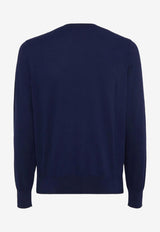 Dsquared2 Logo Embroidered Crewneck Sweatshirt Navy S74HA1486D13018_477