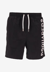 Dsquared2 Logo Print Swim Shorts Black D7BM16000_010
