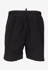 Dsquared2 Logo Print Swim Shorts Black D7BM16000_010