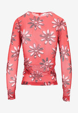 Meryll Rogge Floral Print Long-Sleeved T-shirt Red 300325WS25_RED