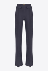 Elisabetta Franchi Straight-Leg Pleated Pants Gray PA07851E3_DC3