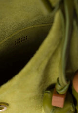 Miu Miu Suede Handbag with Tassels Green 5BA295VOLO2CSS_F077G