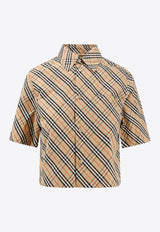 Burberry Checked Cropped Shirt Beige 8106190_B9368_SAND IP CHECK_32772852