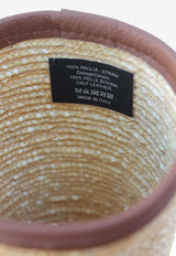 La Rose Leather Trim Vase Beige P22CAT_94