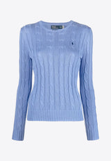 Ralph Lauren Cable Knit Pony Sweater Light Blue 211891640003_400