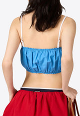 Miu Miu Poplin Tube Top Blue TP9163SOOO1BMS_F0237