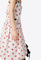 Miu Miu Cornflower Print Poplin Dress White MF5910SOOO17O3_F0970