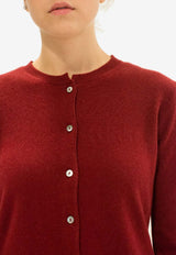 La Rose Essential Cashmere Cardigan Burgundy GDC22801C_21527