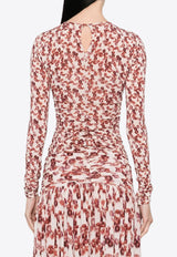 Isabel Marant Gladice Printed Top Red HT0705FAC3K01I_80GT