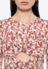 Isabel Marant Gladice Printed Top Red HT0705FAC3K01I_80GT