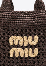 Miu Miu Raffia-Effect Woven Handbag Cocoa 5BA283VOOOADO1_F0966