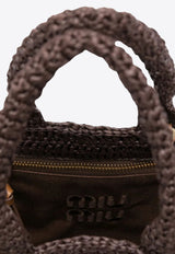 Miu Miu Raffia-Effect Woven Handbag Cocoa 5BA283VOOOADO1_F0966